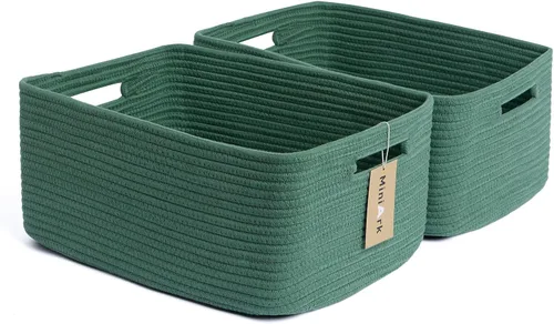 Vista 40 de MiniArk Cestas grandes de almacenamiento para estantes, organizadores de armario, para ropa, manta, toallas, guardería, caja de juguetes, cestas
