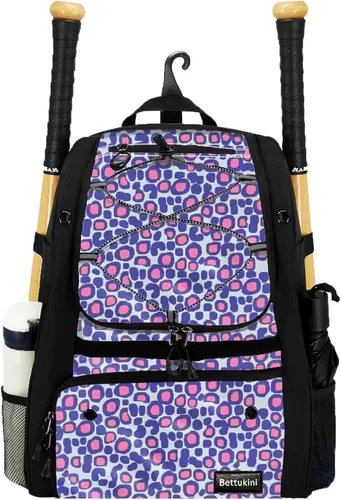 Vista 56 de Bolsa de béisbol juvenil con compartimento ventilado para zapatos, bolsa de bate de sóftbol para guantes de bateo, casco, equipo de teeball