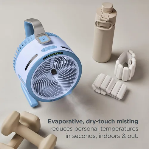 Vista 7 de Shark FlexBreeze HydroGo Pro FA056 - Ventilador de nebulización portátil Grafito