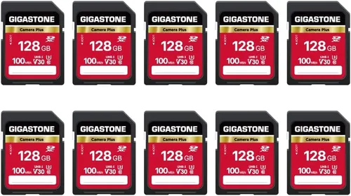 Vista 8 de GIGASTONE Paquete de 2 tarjetas SD de 128 GB, cámara Plus, UHS-I U3 Clase 10, tarjeta de memoria SDXC Full HD para cámara digital Canon, tarjeta SD