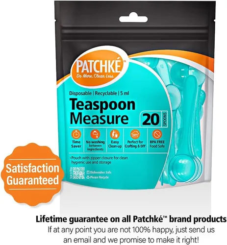 Vista 4 de Cucharas medidoras de plástico, cabe en frasco, bueno para fórmula, café, comida para mascotas, 0.2 fl oz, 1 cucharadita de medida (20)