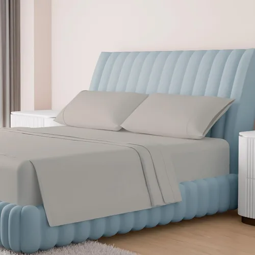 Vista 24 de Carressa Linen Sábanas de alta cantidad de hilos tamaño Queen – Serie 1000 sábanas 100% algodón egipcio tamaño Queen (4 piezas, rubor), tejido Blush