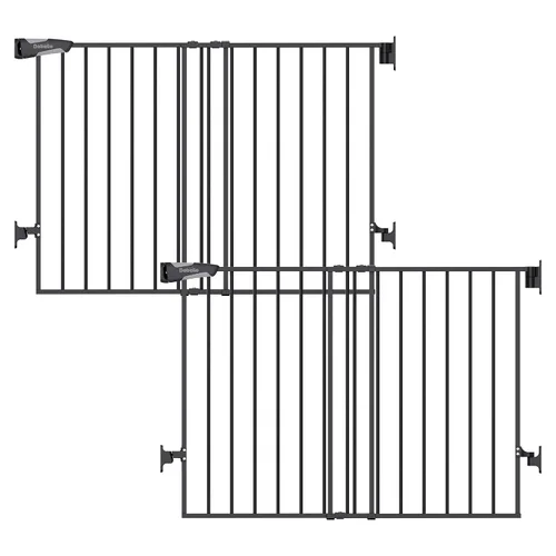Vista 12 de Babelio Puerta de seguridad para bebés para escaleras, cocina y puertas, sin barra inferior, fácil instalación, operación con una sola mano, cierre
