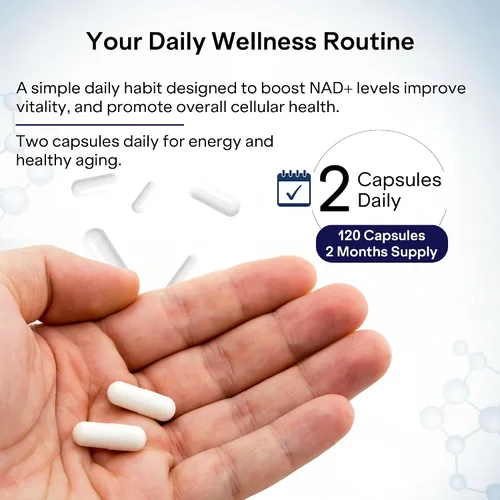 Vista 7 de Suplemento liposomal NAD+ con resveratrol - Ribosida de nicotinamida 1000 mg - Suplementos NAD para mujeres y hombres - Alternativa de suplemento