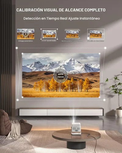 Vista 7 de Google TV con licencia oficial: proyector inteligente 4K con WiFi y Bluetooth, enfoque automático VOPLLS y proyector portátil Keystone