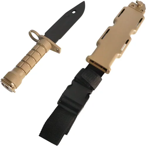 Vista 10 de Cuchillo bayoneta Toonol de plástico para entrenamiento táctico con vaina 1 pieza M9-negro