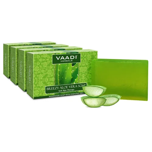 Vista 2 de Vaadi Herbals Jabón de aloe vera 2.65 oz (21.2 onzas (paquete de 8 x 2.65 oz)