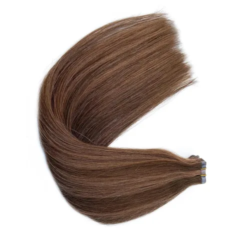 Vista 7 de Ubetta Extensiones de cabello humano real con cinta, 20 piezas de doble cara con trama de piel, extensiones de cabello Remy invisible, con cinta