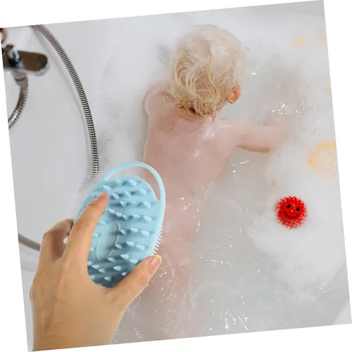 Vista 7 de Vaguelly Sensory Brush with Soft Silicone Bristles for Bath Dual Sided Body Scrubber with Hanging Hook Gentle Exfoliating and Sensory Training Safe