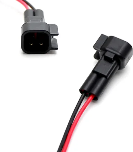 Vista 4 de iJDMTOY Sellos de conector macho y hembra a prueba de salpicaduras de 2 vías con coletas de 5 pulgadas, compatibles con Dodge Ford Automotive Use