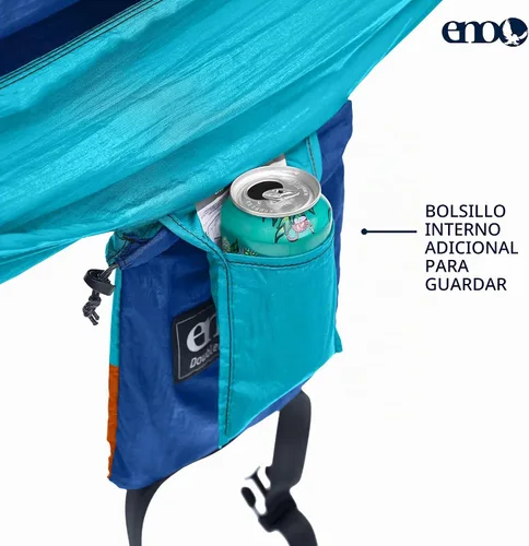 Vista 3 de ENO Eagles Nest Outfitters - Hamaca DoubleNest, portátil para dos Aqua Zafiro Ámbar