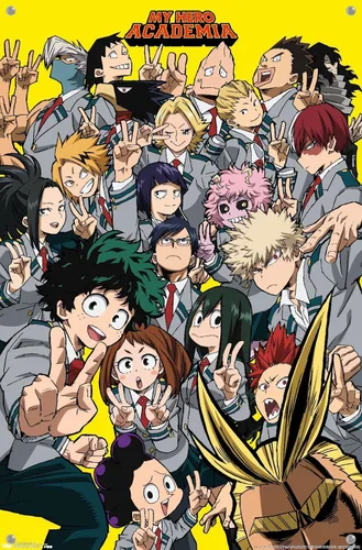 Vista 4 de My Hero Academia - Póster de pared para selfie con pasadores