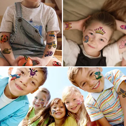 Vista 6 de CHARLENT 408 tatuajes temporales envueltos individualmente para niños, tatuajes mixtos para niños, regalos de fiesta de cumpleaños, rellenos