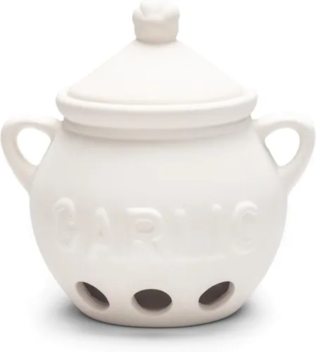 Vista 6 de Fox Run Guarda Ajo, Terracota, Rojo, 4.25 x 5.25 x 5.25 pulgadas For Small & Medium Sized Bulbs Keep Garlic Fresh & Ready to Use Holes for