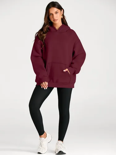 Vista 177 de Trendy Queen - Sudaderas extragrandes con capucha para mujer, suéteres de manga larga, sin botones, de vellón, de otoño, ropa de invierno