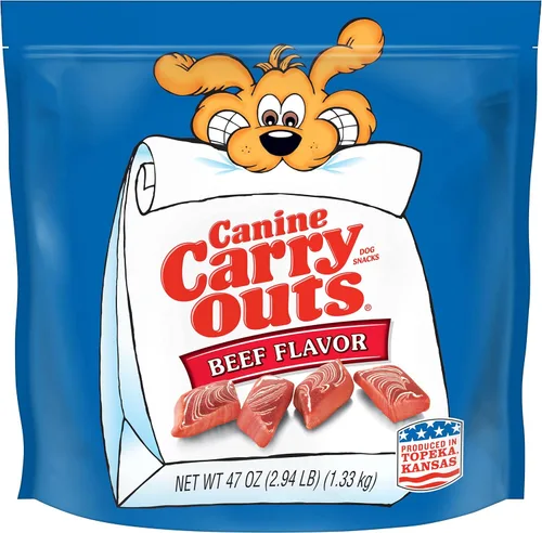 Vista 17 de Canine Carry Outs Golosinas para perros, sabor a tocino, 22.5 onzas (paquete de 4), hechas con tocino real