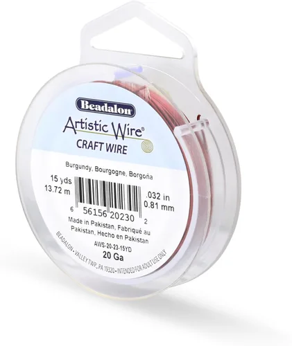 Vista 47 de Artistic Wire, Alambre de cobre de color chapado en plata de calibre 18, resistente al deslustre, amatista, 20 pies