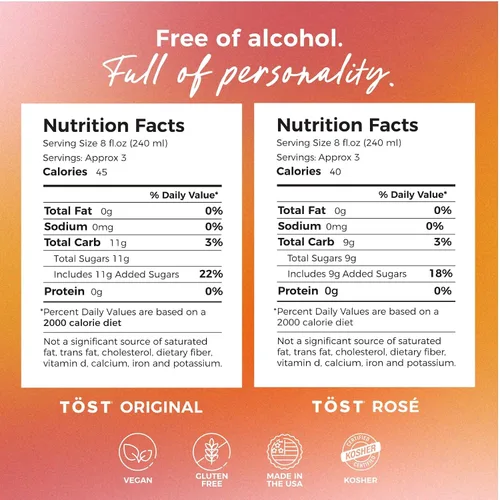 Vista 2 de TÖST - Bebida espumosa totalmente natural sin alcohol, 8.5 fl oz, paquete de 16