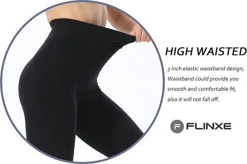 Vista 5 de Leggings de cintura alta con control de abdomen para mujer, leggings de entrenamiento atléticos acanalados, pantalones de yoga suaves