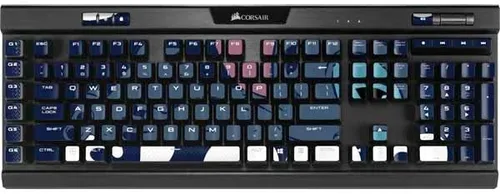 Vista 7 de Skinit Calcomanía de otra piel compatible con el teclado mecánico para juegos K95 RGB Platinum – Diseño de patrón de expresión facial con licencia