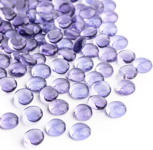 Vista 17 de 1 LB de mármoles de vidrio azul, cuentas de vidrio planas mini~150 PIEZAS para rellenos de jarrón, guijarros de gemas florales de Mancala, rocas