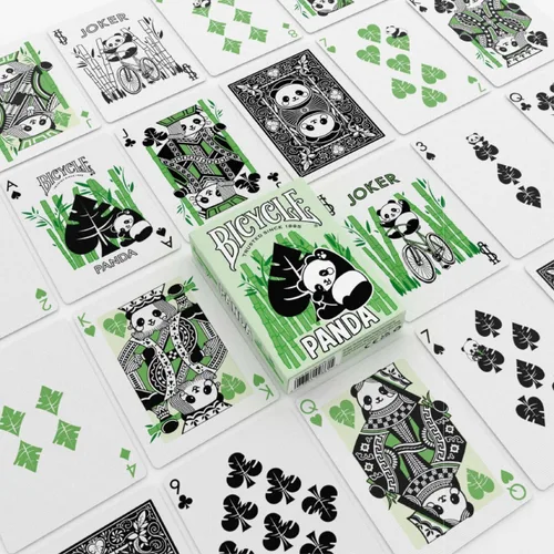 Vista 4 de Baraja de cartas Bicycle Panda, lindas cartas con animales, 1 mazo