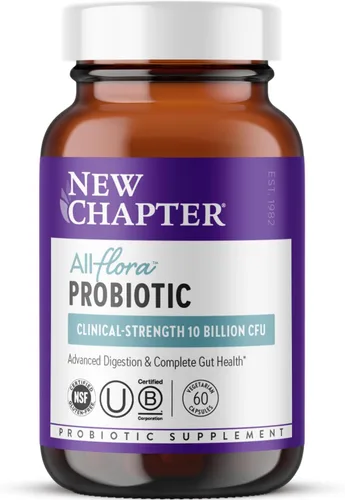 Vista 9 de New Chapter Probiótico totalmente flora: 30 unidades (suministro de 1 mes) para apoyo inmunológico avanzado con prebióticos + posbióticos