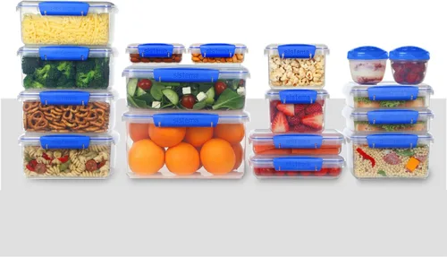Vista 3 de Sistema KLIP IT Collection - Recipientes para almacenamiento de alimentos, 34 piezas, color azul