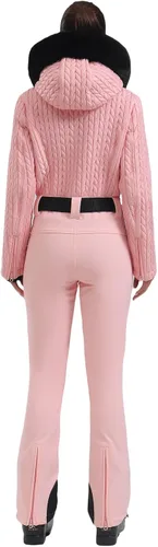 Vista 6 de GSOU SNOW Traje de esquí para mujer, traje de nieve delgado de una pieza, chaqueta de nieve, impermeable, resistente al viento, deportes al aire