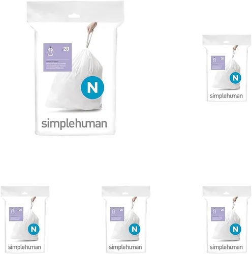 Vista 60 de simplehuman Forro para bote de basura de ajuste personalizado, 45 litros/12 galones, 20 unidades (paquete de 2)