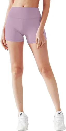 Vista 2 de CADMUS - Pantalones cortos deportivos de tiro alto para mujer, para yoga, acondicionamiento físico y correr, con bolsillos profundos