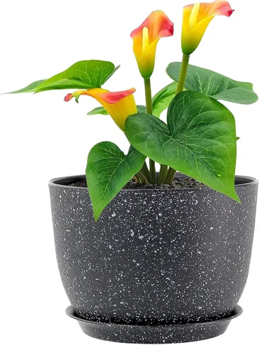 Vista 8 de Meowell Macetas grandes de 12 pulgadas con riego automático para plantas de interior y exterior, macetas para flores con orificios de drenaje