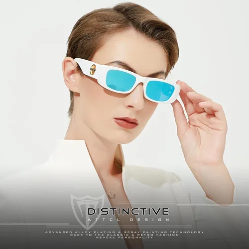 Vista 2 de ATTCL Gafas de sol polarizadas para mujer con marco rectangular moderno y grueso con protección UV