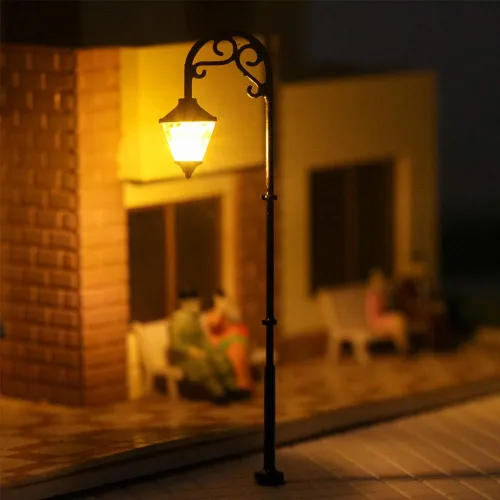Vista 4 de LYM55 10pcs Modelo Ferrocarril Lamppost Lámparas HO Escala 2.480 in o 2.48inch calle Lgihts LED