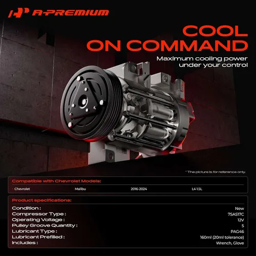Vista 2 de Compresor de aire acondicionado A-Premium con embrague
