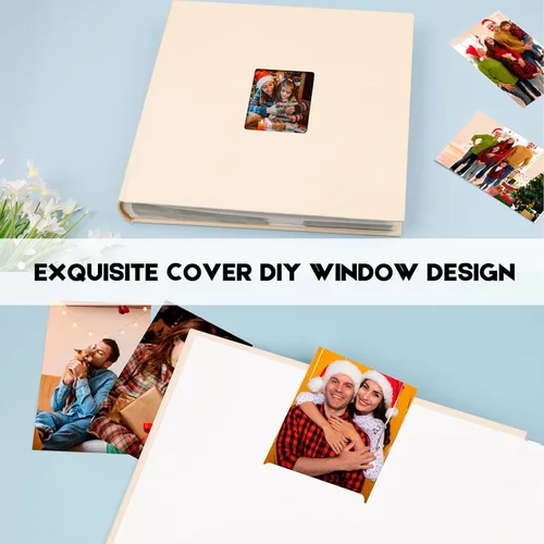 Vista 3 de Álbum de fotos de 600 bolsillos 4x6 con espacio para escribir, álbum de fotos de gran capacidad 4x6 que contiene 600 fotos horizontales