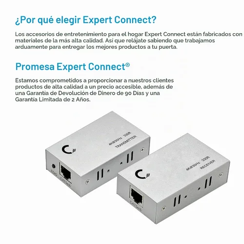Vista 7 de ET4K100M 4K@30Hz HDMI 1.4 Extensor sobre Cat5e/Cat6/Cat7 - 330 pies (328.1 ft), HDCP 1.4, con bucle, paso IR y protección contra sobretensiones