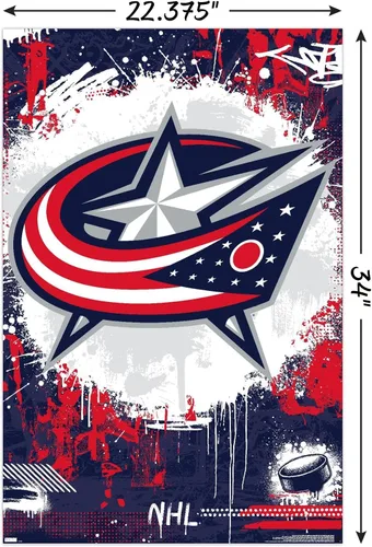 Vista 3 de Trends International NHL Columbus Blue Jackets - Póster de pared con logotipo Maximalist 23