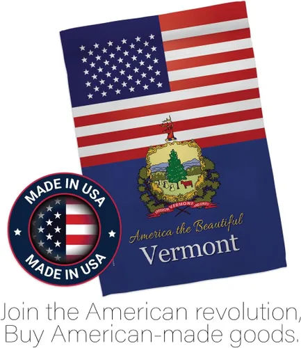 Vista 5 de Americana Home & Garden US Vermont House Bandera Pack Estados Regionales Estados Americanos Territorios República País Particular Área Bordado