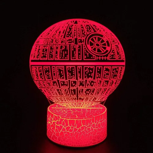 Vista 4 de Lámpara de noche con ilusión óptica 3D, lámpara de escritorio LED creativa con control táctil y control remoto, 16 colores atenuables, cambio USB