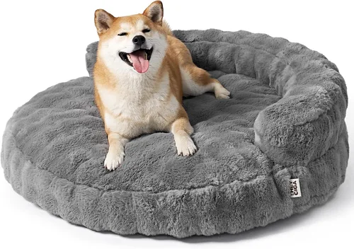Vista 30 de EHEYCIGA Sofá cama suave para gatos de interior, cama extra pequeña esponjosa para perros con funda extraíble lavable, sofá para mascotas, Camello