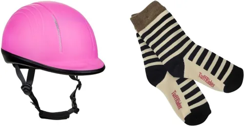 Vista 8 de TuffRider Starter Basic - Casco de equitación para jinetes ecuestres con varios calcetines de tira
