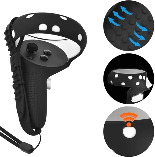 Vista 3 de XIAOGE Accesorios de control para Oculus Quest 2 con combo de cubierta facial accesorio de auriculares VR a prueba de sudor y anticolisión