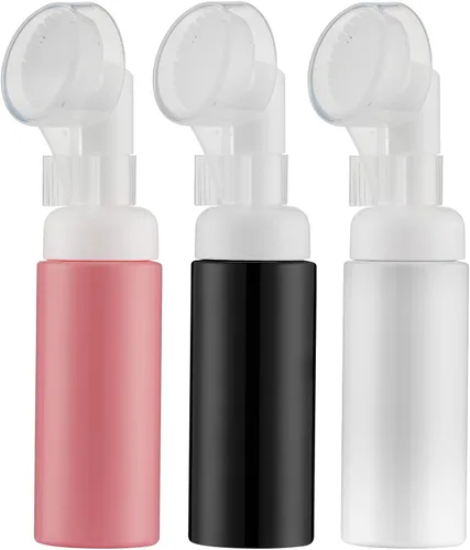Vista 8 de Botella de espuma de 2 onzas con cepillo, botella de detergente vacía para patas limpias con cepillo limpiador sin enjuague, pequeños dispensadores