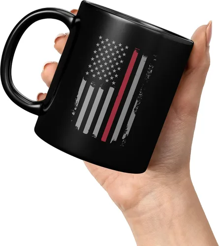 Vista 6 de Regalos patrióticos de bomberos con la bandera estadounidense para hombres y mujeres, regalos de primera respuesta para hombres, taza de café