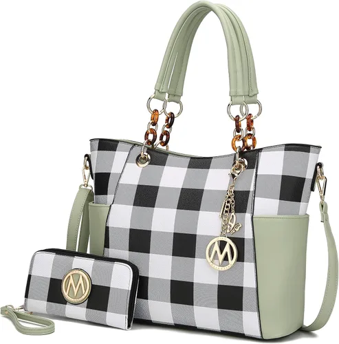 Vista 28 de MKF Collection - Juego de bolsa de mano para mujer, con cartera y asa superior, de piel vegana
