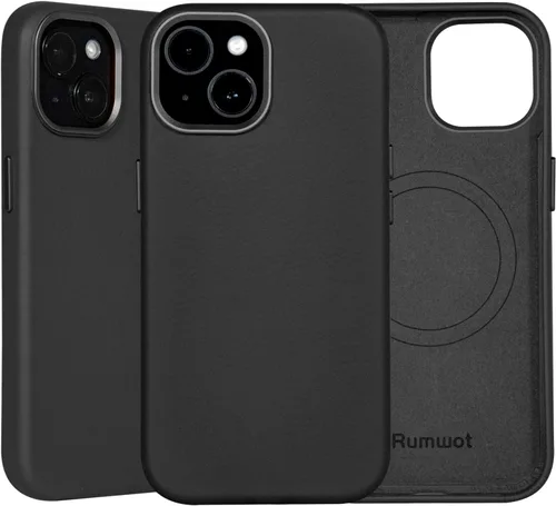 Vista 32 de Funda de cuero genuino para iPhone 13 Pro, cuero de grano completo, compatible con MagSafe y carga inalámbrica, bisel de la cámara con botones