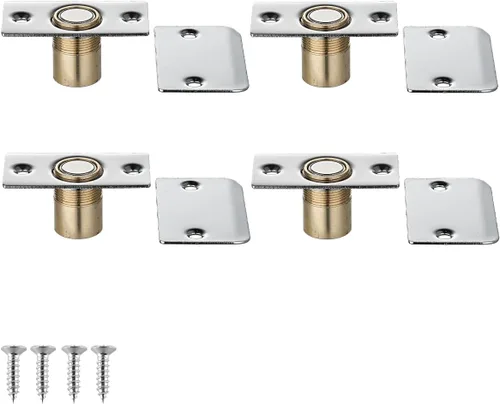 Vista 15 de JQK Herrajes para puerta de clóset, acero inoxidable ajustable con placa de golpeo, bronce antiguo, paquete de 2 unidades, HBC100-QG-P2