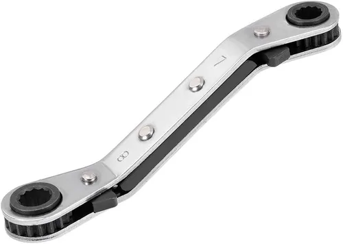 Vista 10 de uxcell Llave de trinquete reversible, extremo de caja doble de desplazamiento de 0.236 in x 0.276 in, Cr-V