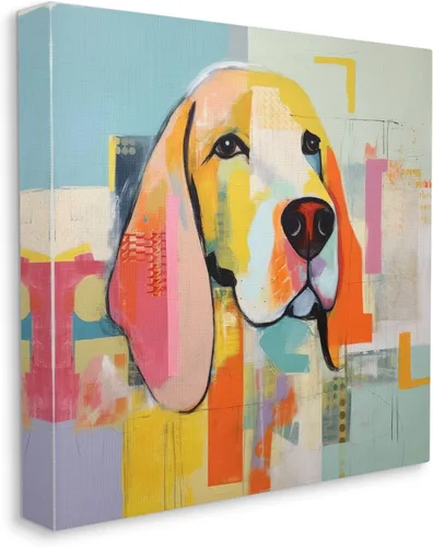 Vista 2 de Stupell Industries Lienzo de retrato abstracto de perro por Irena Orlov Stupell Industries 17 x 17 Inches, Easy to Hang and Sturdy, Made in USA